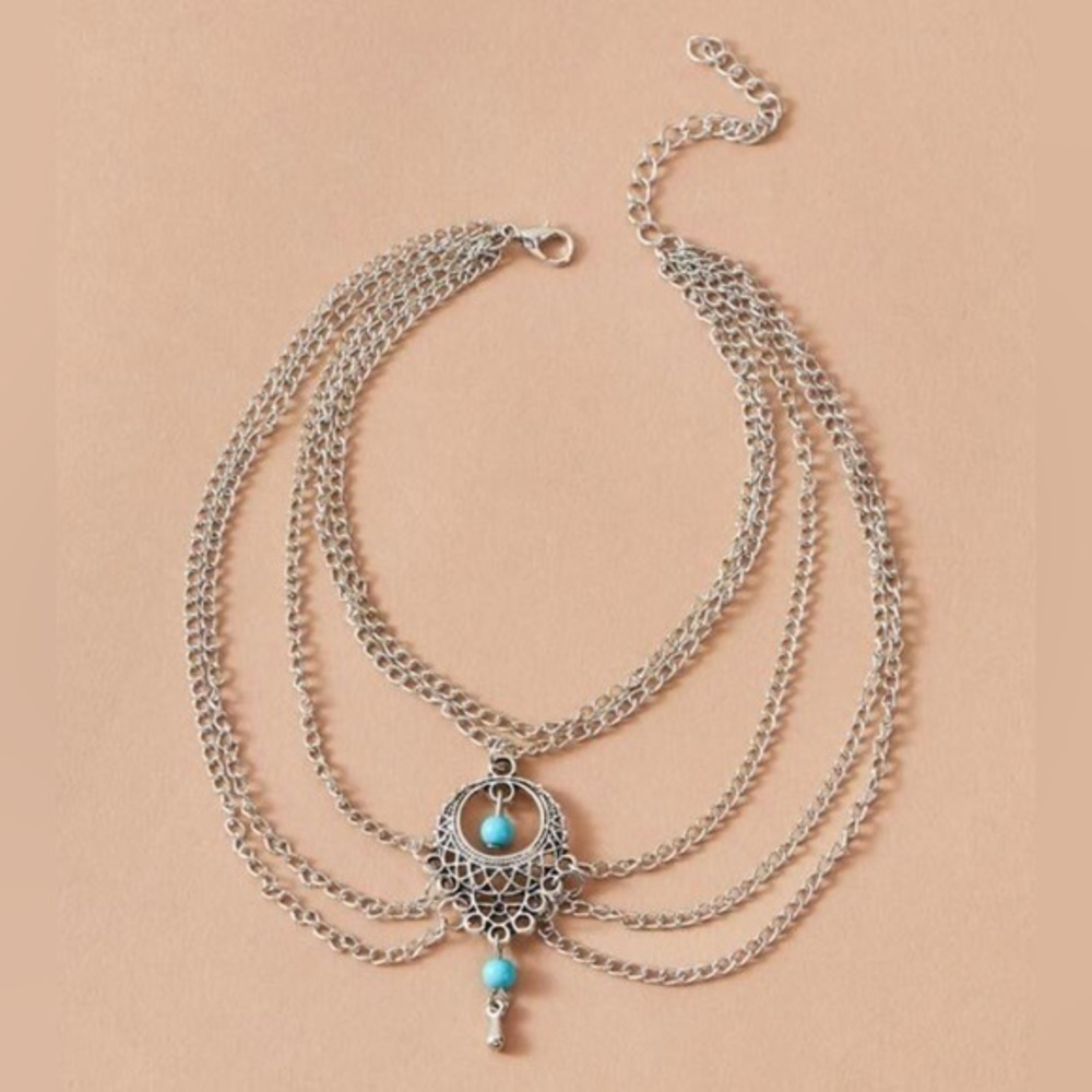 💋NWT Tribal BOHEMIAN Boho Charm Layered Anklet - Picture 2 of 4
